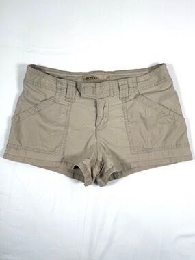 VINTAGE BONGO Juniors Cargo‎ Mini Shorts 1 Y2K Khaki Low Rise Utility Festival